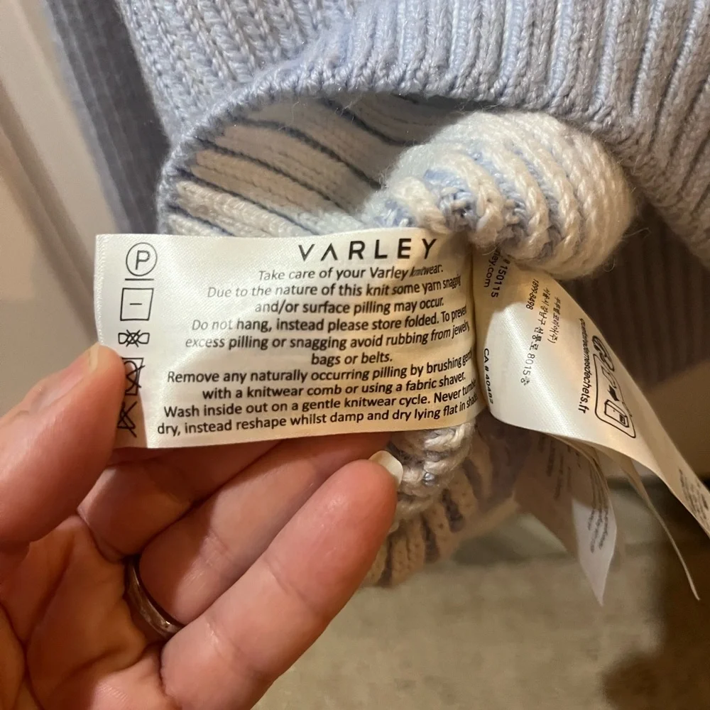 Varley Light Blue Ribbed Button-Up Sweater - Picture 6 of 16
